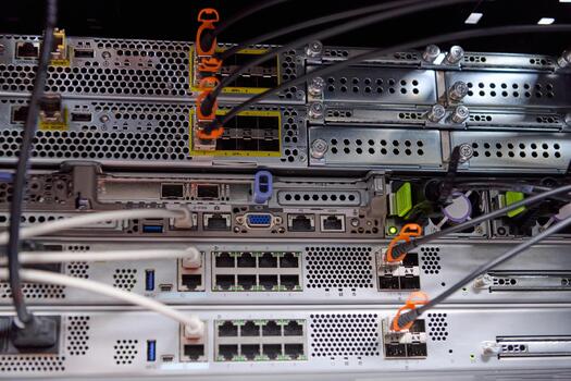Server rack infrastructure supporting cloud backups and API mail filtering services for Fiji